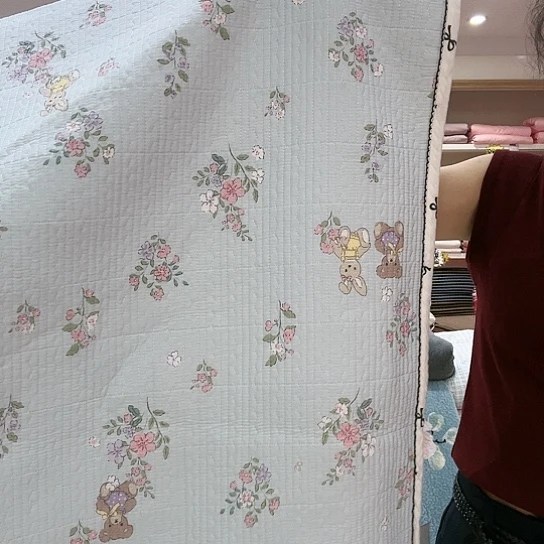 3米 纯棉床垫浅蓝色小熊