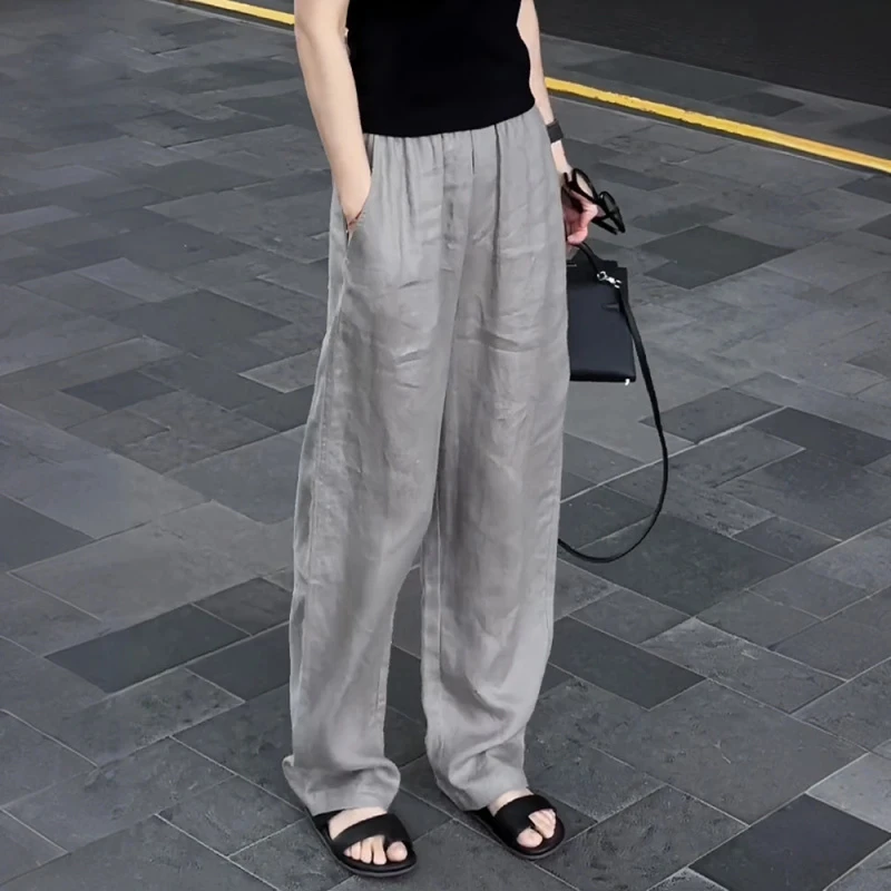 裤子女款夏季2025新款宽松慵懒风垂感阔腿裤松弛感宽松大码直筒裤