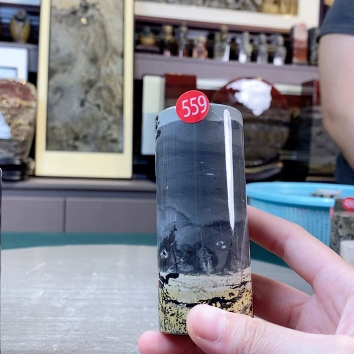 一***景石材广西国画石草花石