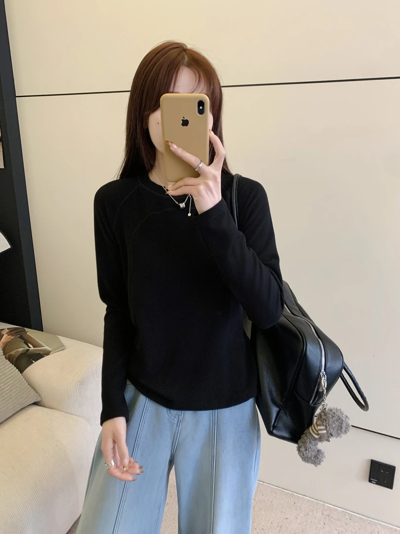 Hjie-【Lu同款】明线运动休闲打底衫A6633