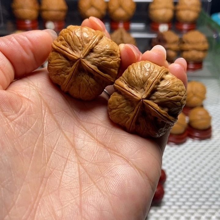 把件文玩核桃42柿饼子四棱