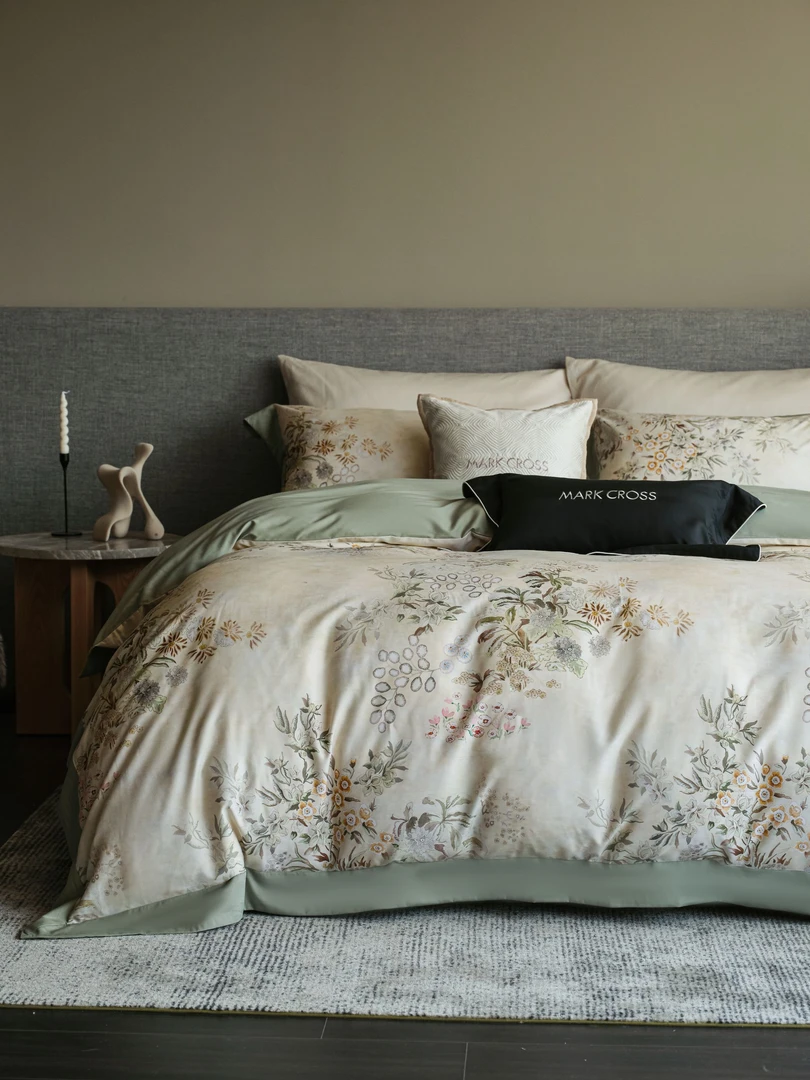 【诺特风铃】轻奢高端天丝棉加厚四件套印花公寓四件套欧式经典套件