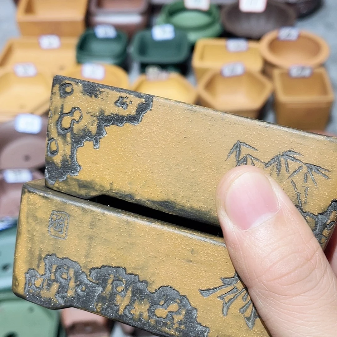 家***修紫砂小盆二个小盆组合