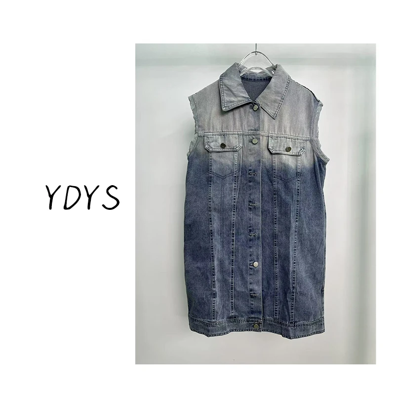 【YDYS】25K00108 2025新款时尚气质小众牛仔水洗无袖外套