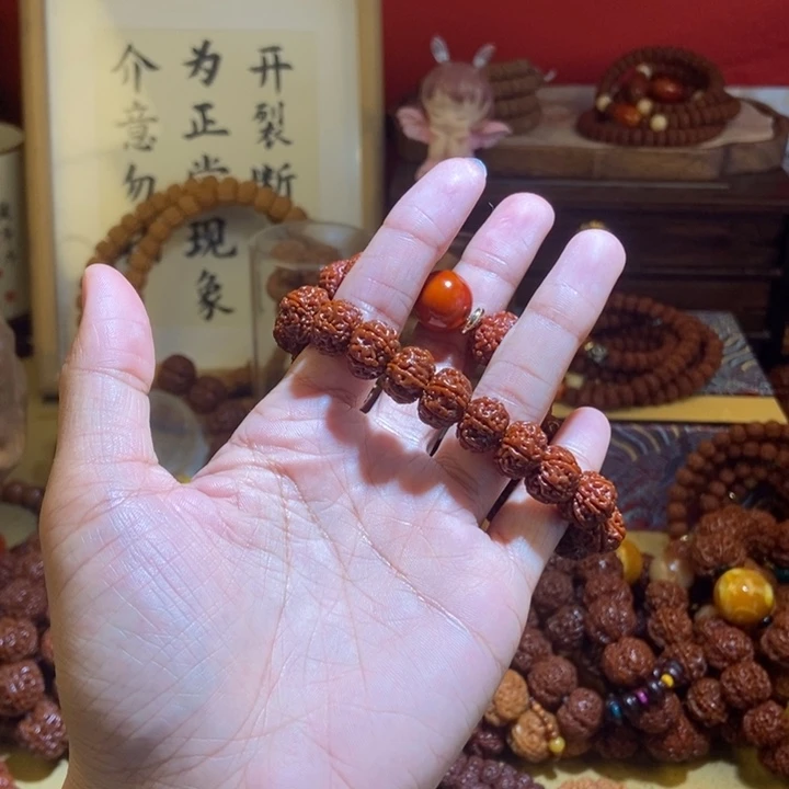 吊坠金刚菩提126玉化单木色隔片圆玛