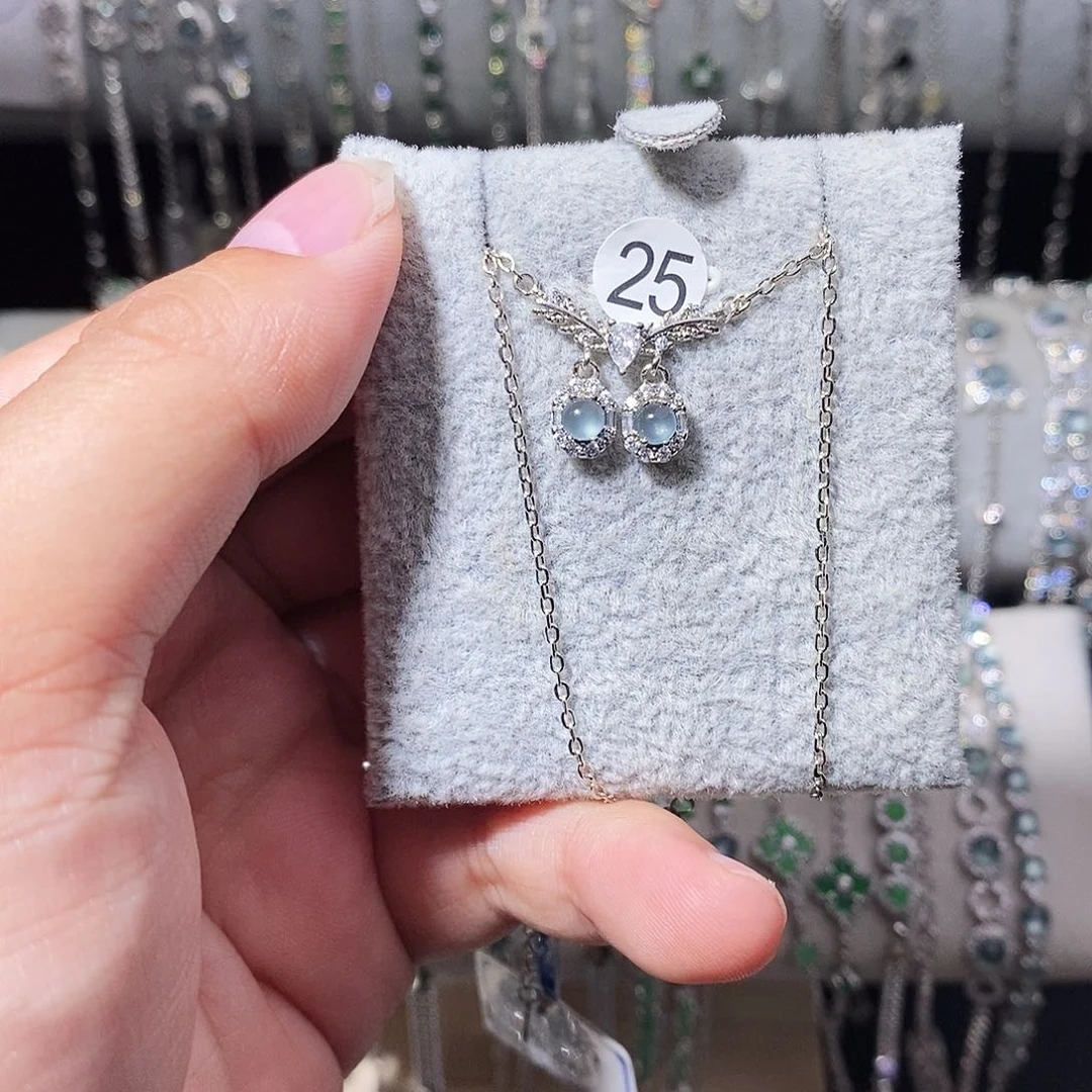 颈饰银S925镶嵌翡翠j j j h