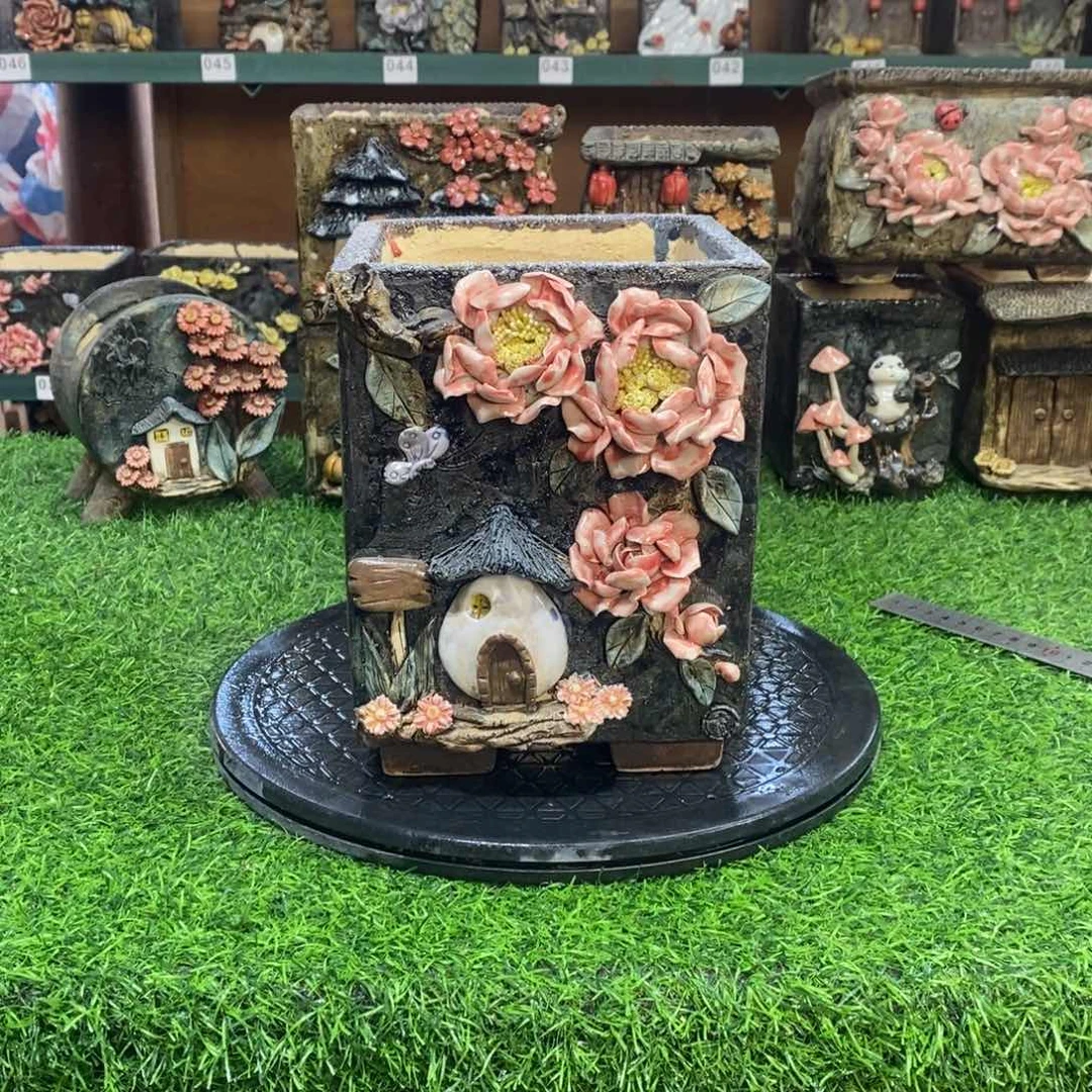 红陶青藤花器多肉花盆