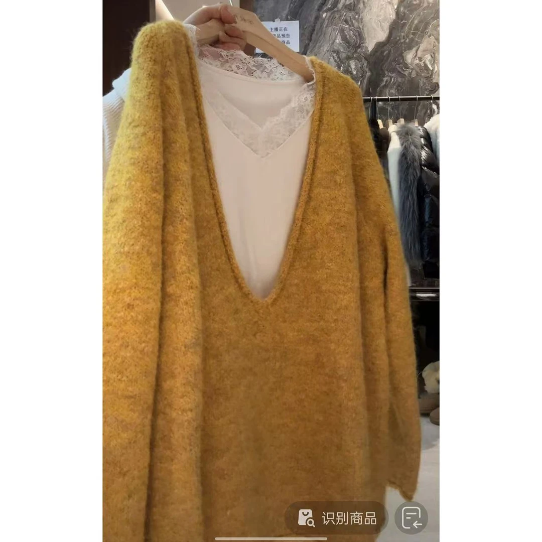 徐秋阳  卷边毛衣  百搭时尚休闲设计感显瘦显白毛衣-