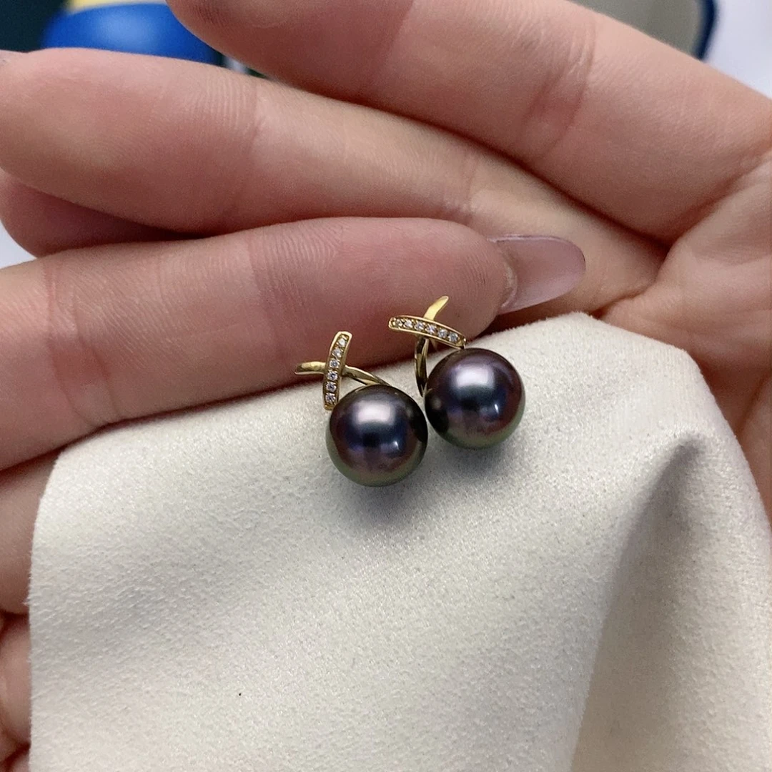 【闪购商品】海水珍珠耳饰18K金镶嵌88