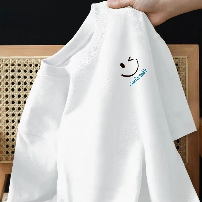 休闲衣服男装夏天春夏短袖T恤夏季时尚运动印花上衣宽松潮流简约