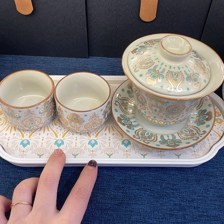 陶景德陶瓷盖碗茶具