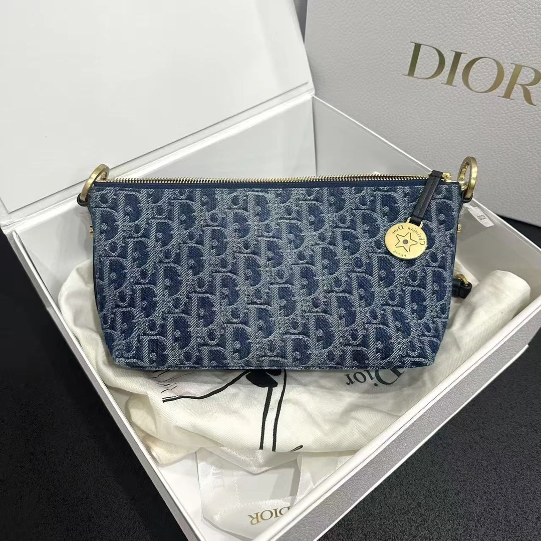 未使用 DIOR/迪奥  壹所/DIOR 月牙包 丹宁 全新 单肩包斜挎包