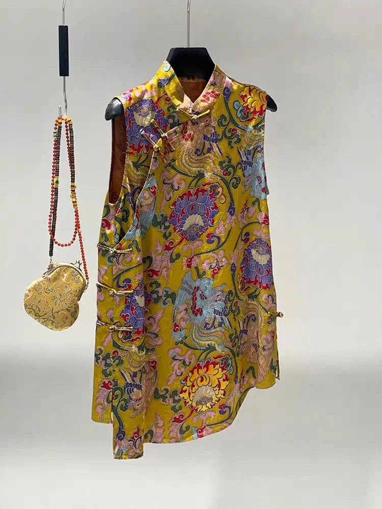 新中式国风上衣2025夏季新款流行爆款独特漂亮小众设计黄色背心女