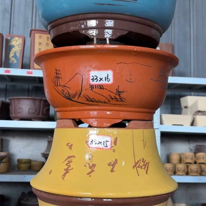 紫砂花盆100-4。