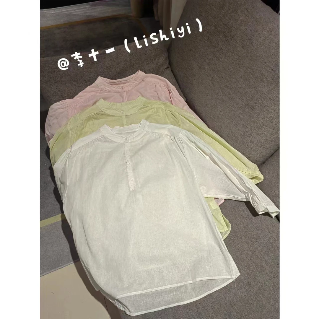 【李十一LISHIYI】松弛感褶皱防晒衬衫★6041