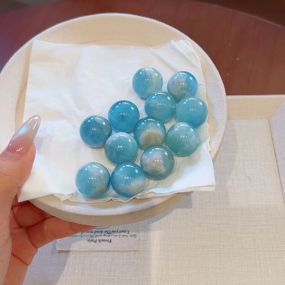 水晶手链未镶嵌岛屿海蓝宝单珠19m（一颗）不参与活动