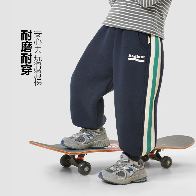 男童慕斯绒加厚裤子冬装冬款儿童宝宝新款童装洋气加绒保暖X4731