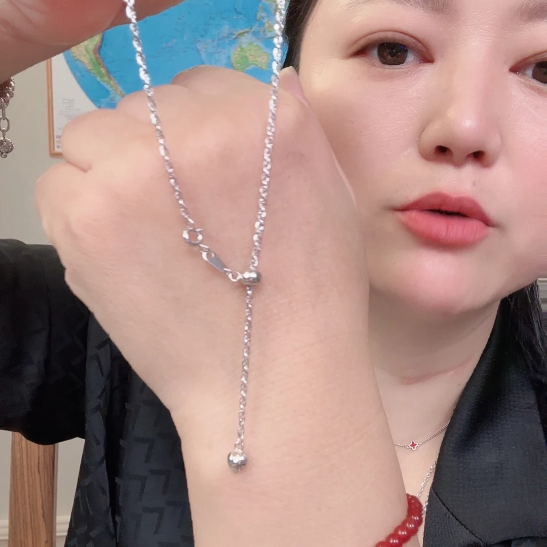 无925银60长度麻绳抽拉链
