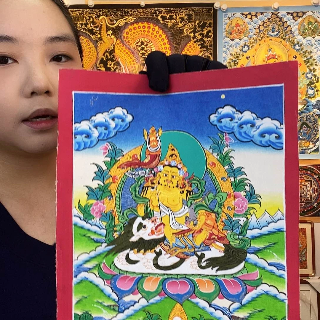 卷轴画纯手绘唐卡24-19厘米左右小桌摆