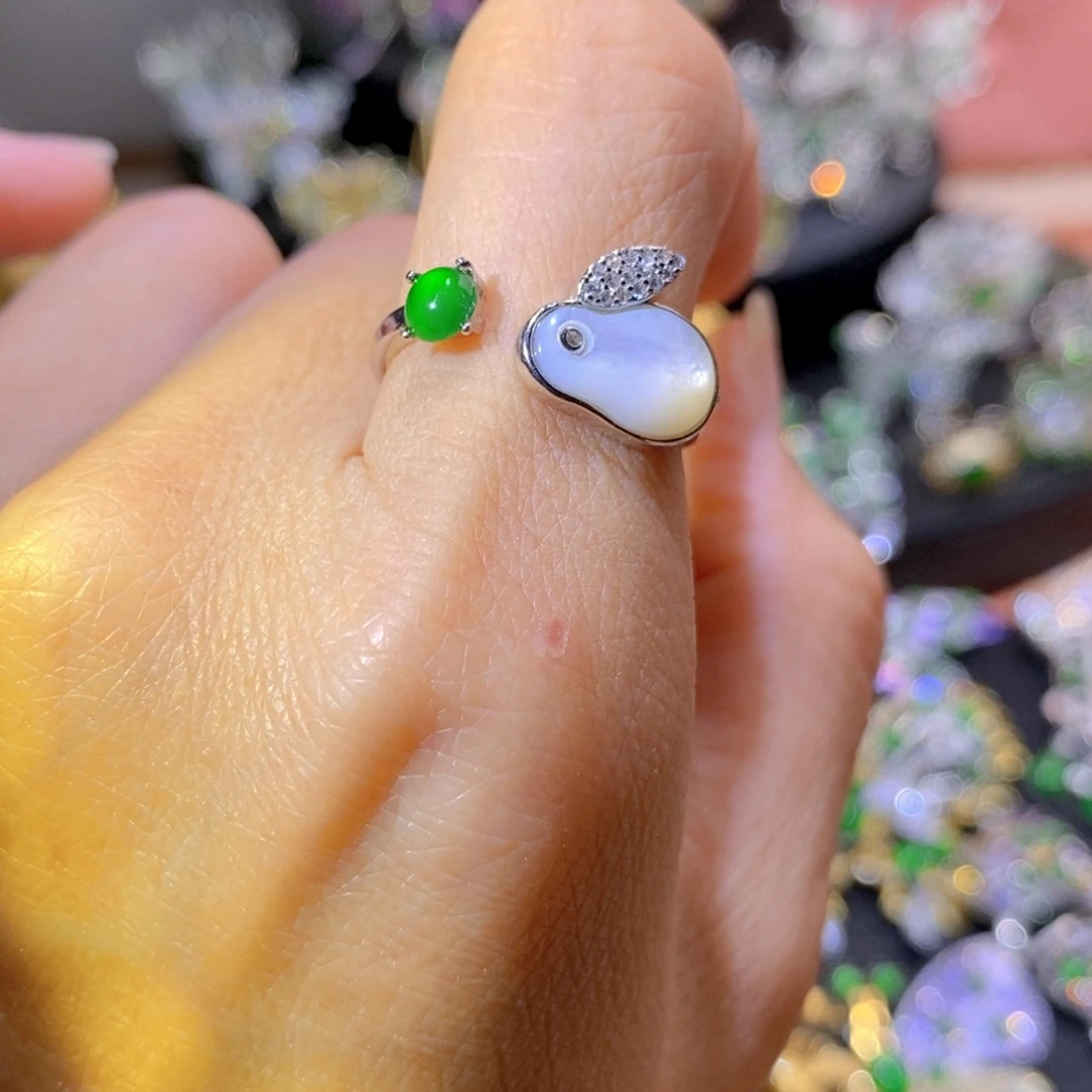 吊坠(不含链)银S925镶嵌翡翠