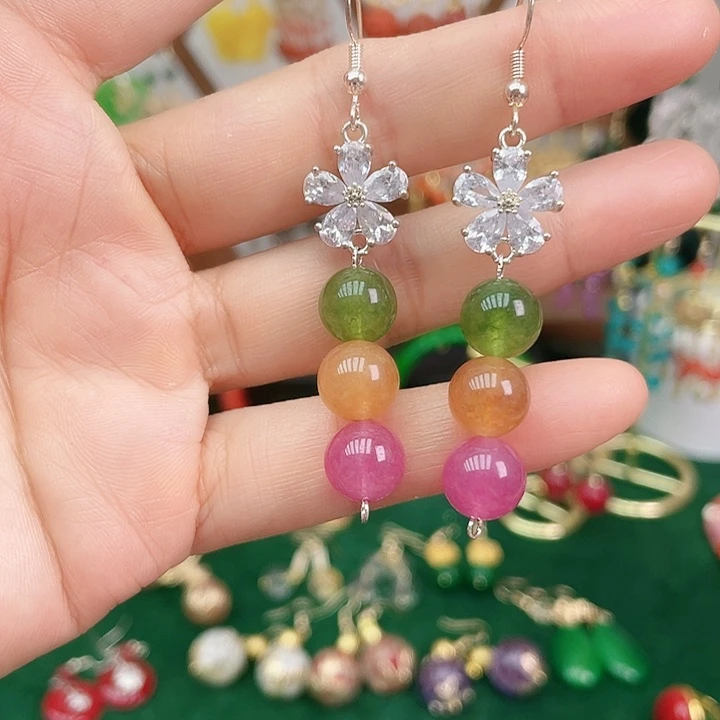 石英质玉合金耳钉
