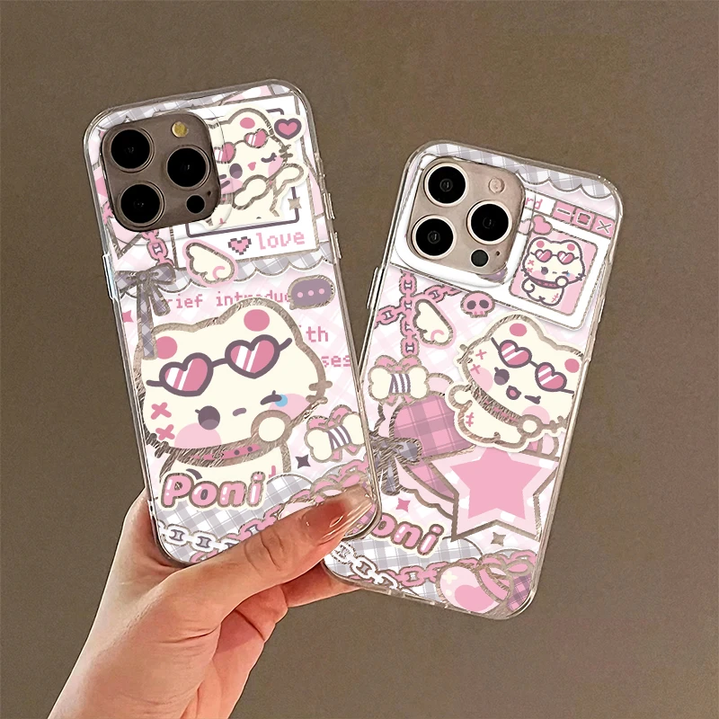 雅天立墨镜甜酷猫咪适用iPhone16苹果1415手机壳华为vivo小米oppo