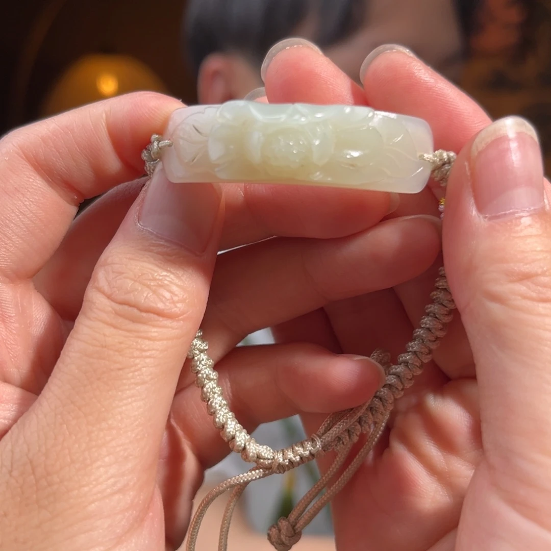 手串未镶嵌和田玉牡丹花160