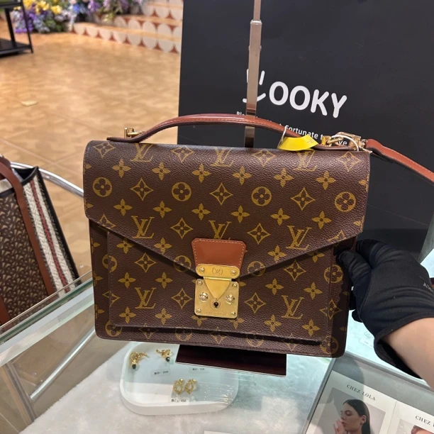 95新 LouisVuitton/路易威登 蒙梭手提包单肩包时尚百搭大容量