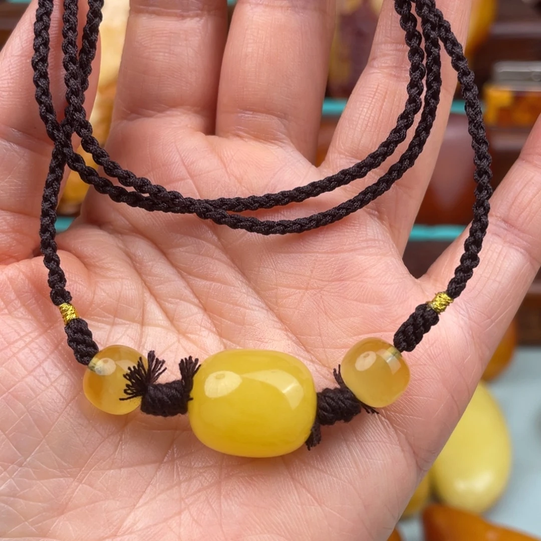 定制琥珀未镶嵌蜜蜡锁骨链