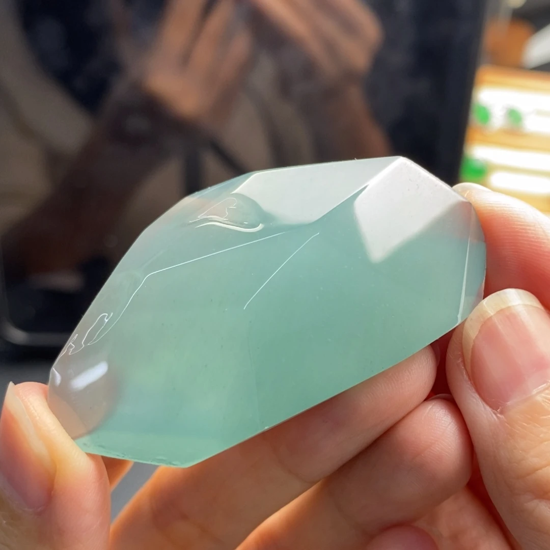 定制翡翠未镶嵌     纯 净 蓝胶    极简禅意