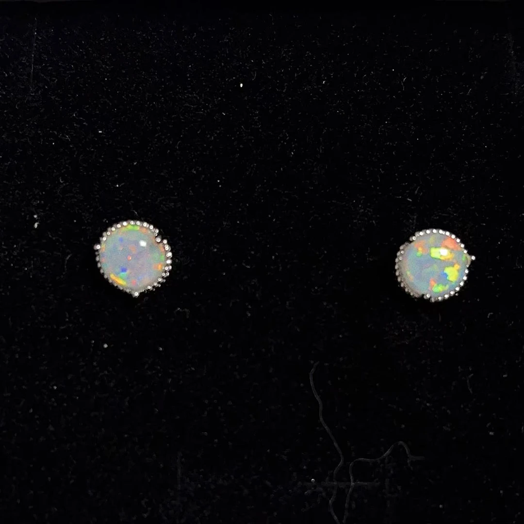 9018【原创欧泊opal系列·月球】设计师款女士耳饰