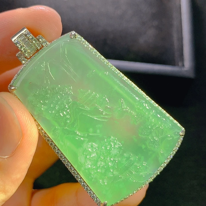 翡翠银S925镶嵌颈饰