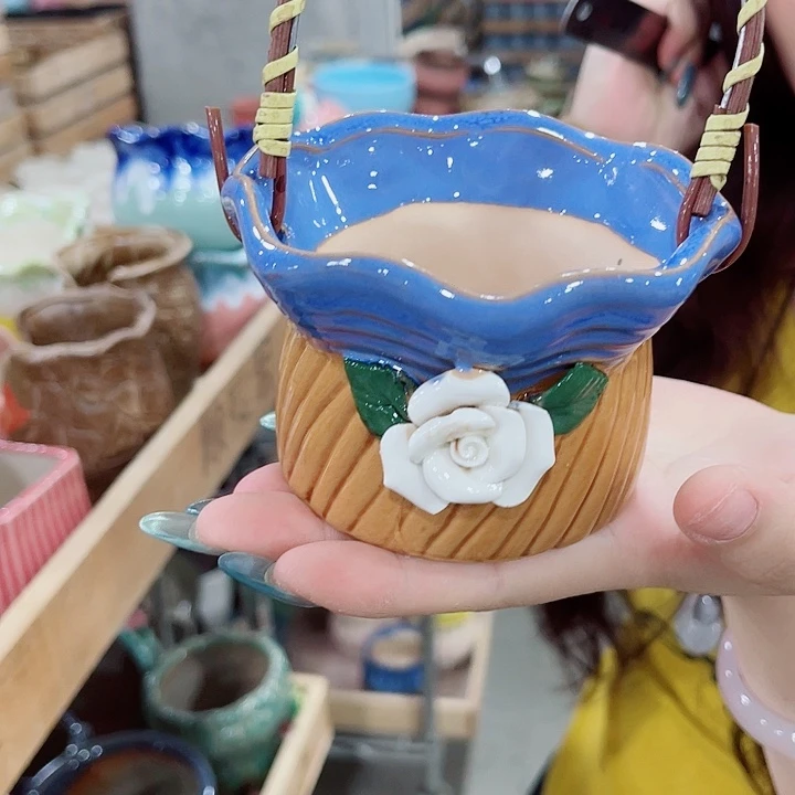 有孔，凑10元包邮陶瓷花盆发货！