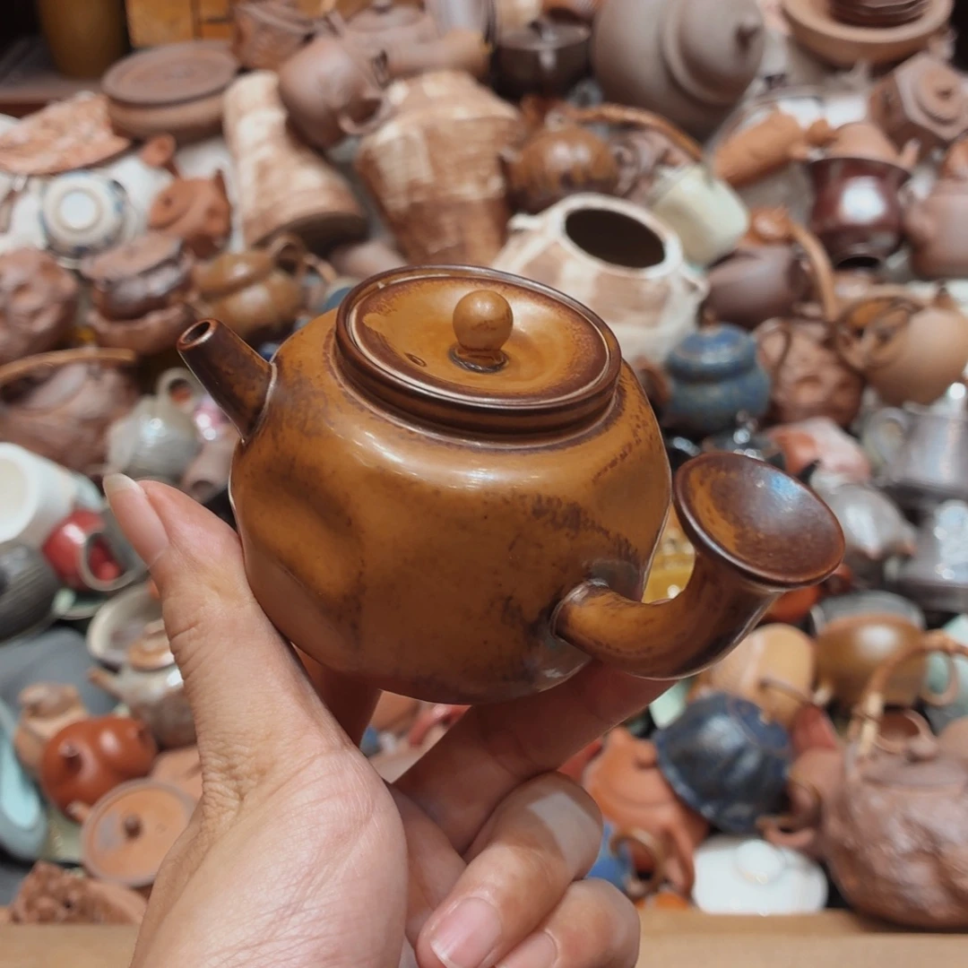 柴烧老岩泥高温茶器皿