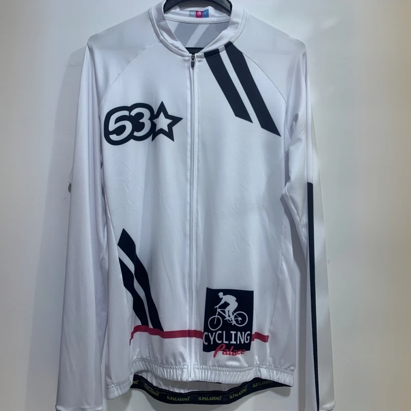 SQ 294【白色53星牛奶丝长袖男士】ILPALADINO专业版骑行服高弹