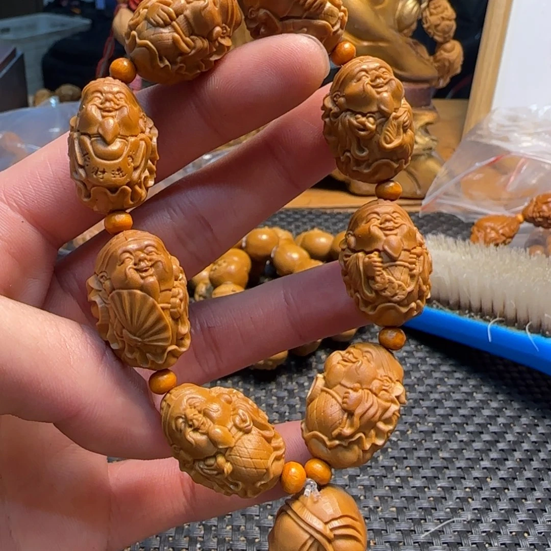 橄榄核手串/手链荷叶财神