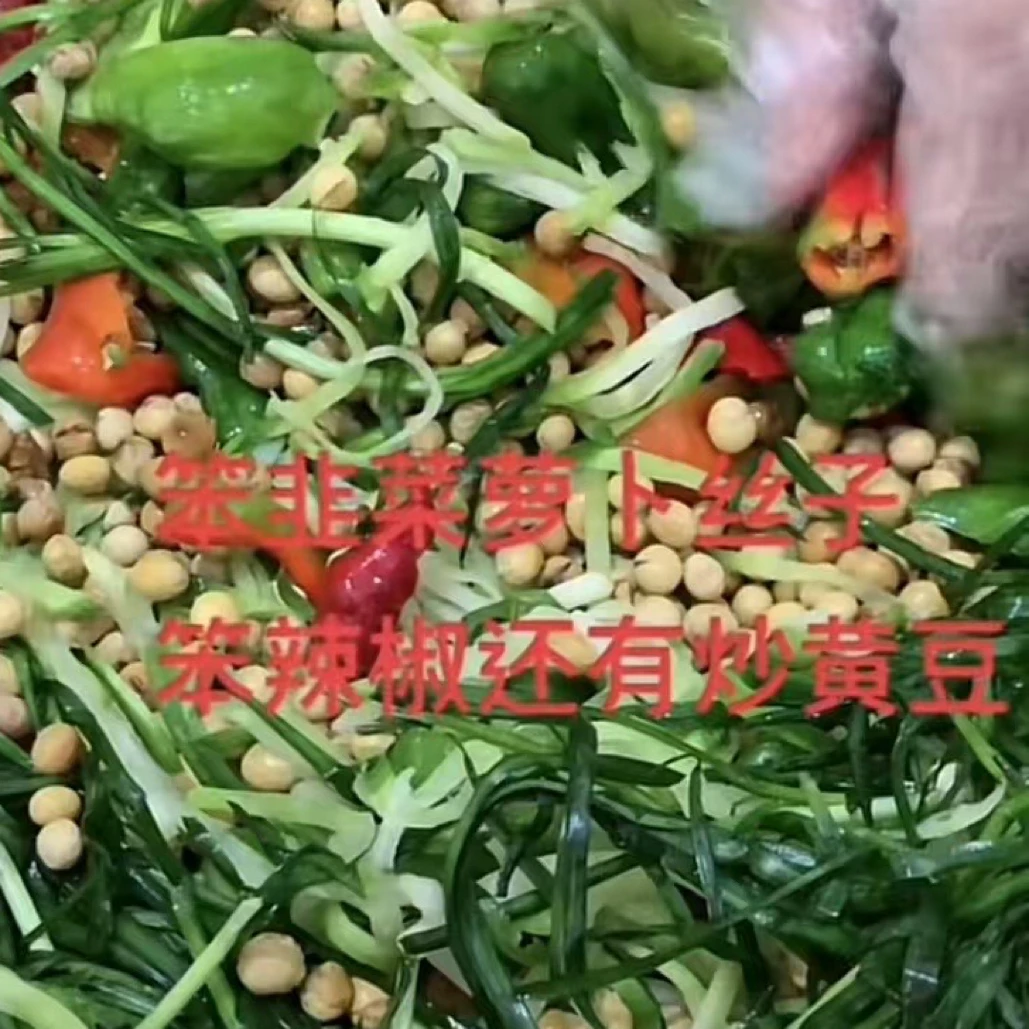 韭菜萝卜辣椒黄豆下饭