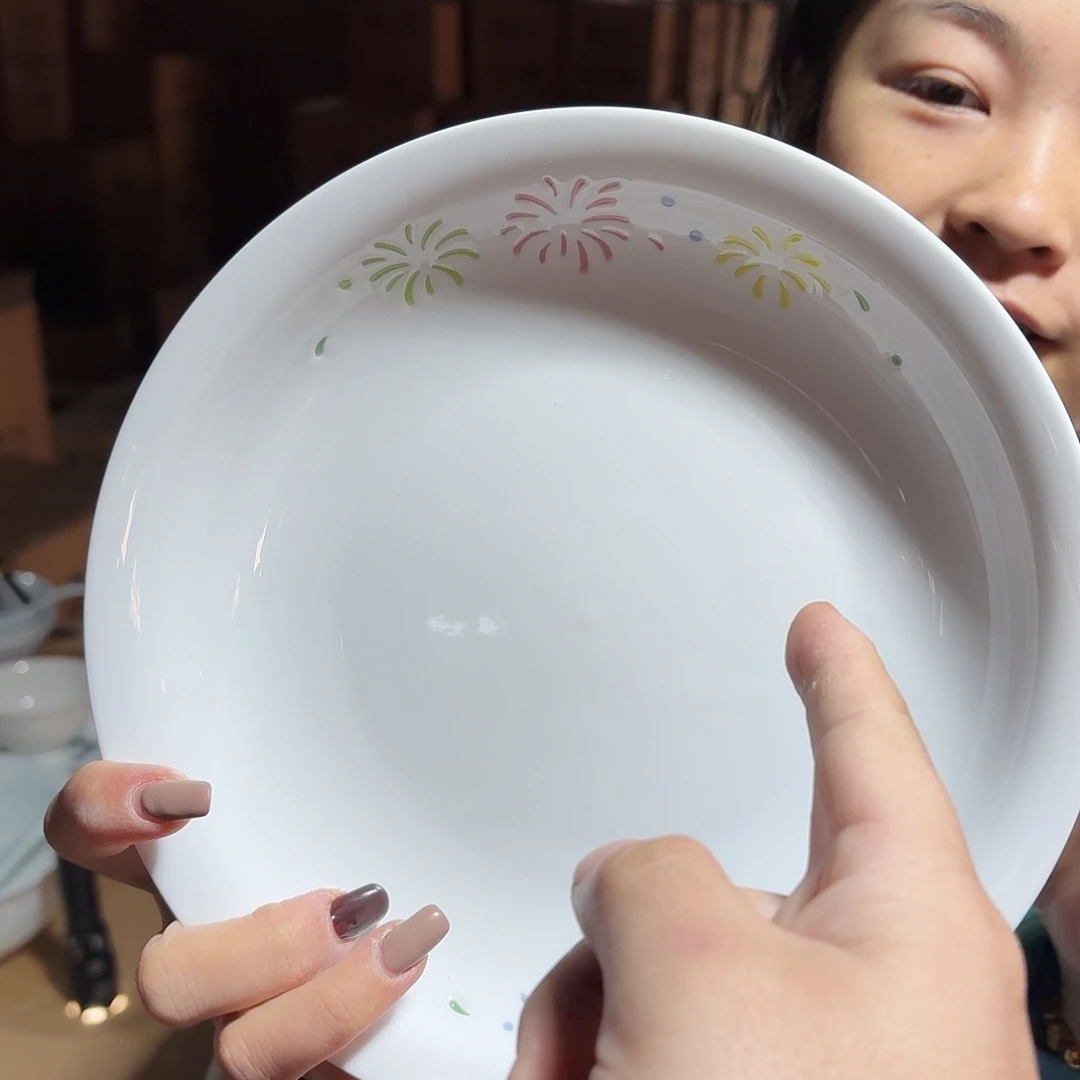景德镇陶瓷微瑕烟花盘子2个