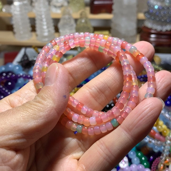 玛瑙/玉髓未镶嵌手链5mm三圈手链