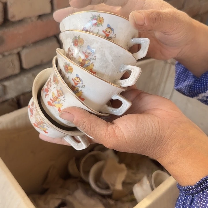 库存微瑕米老鼠杯五个