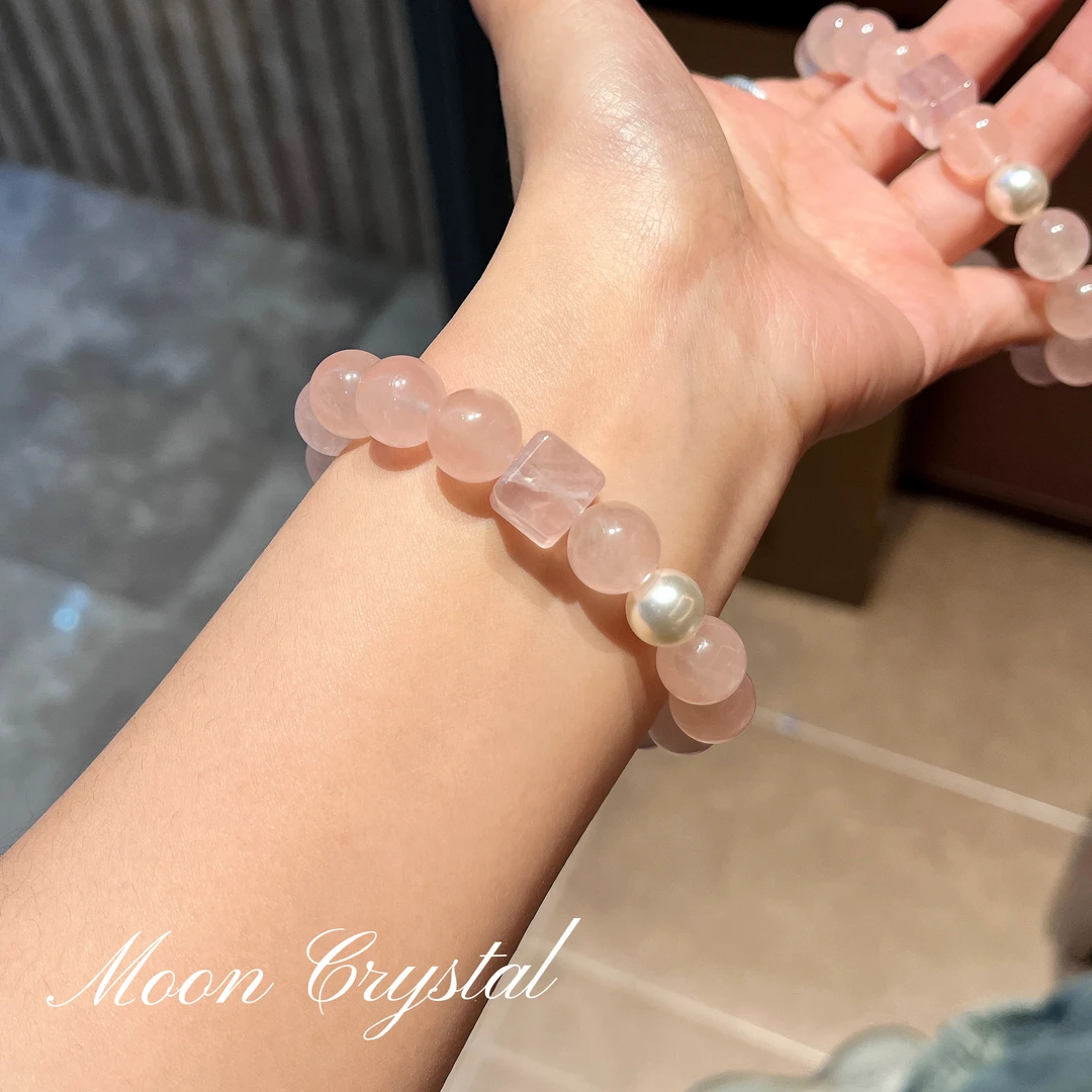 【桃之夭夭】11mm粉水晶手串女温柔显气显白桃花手链