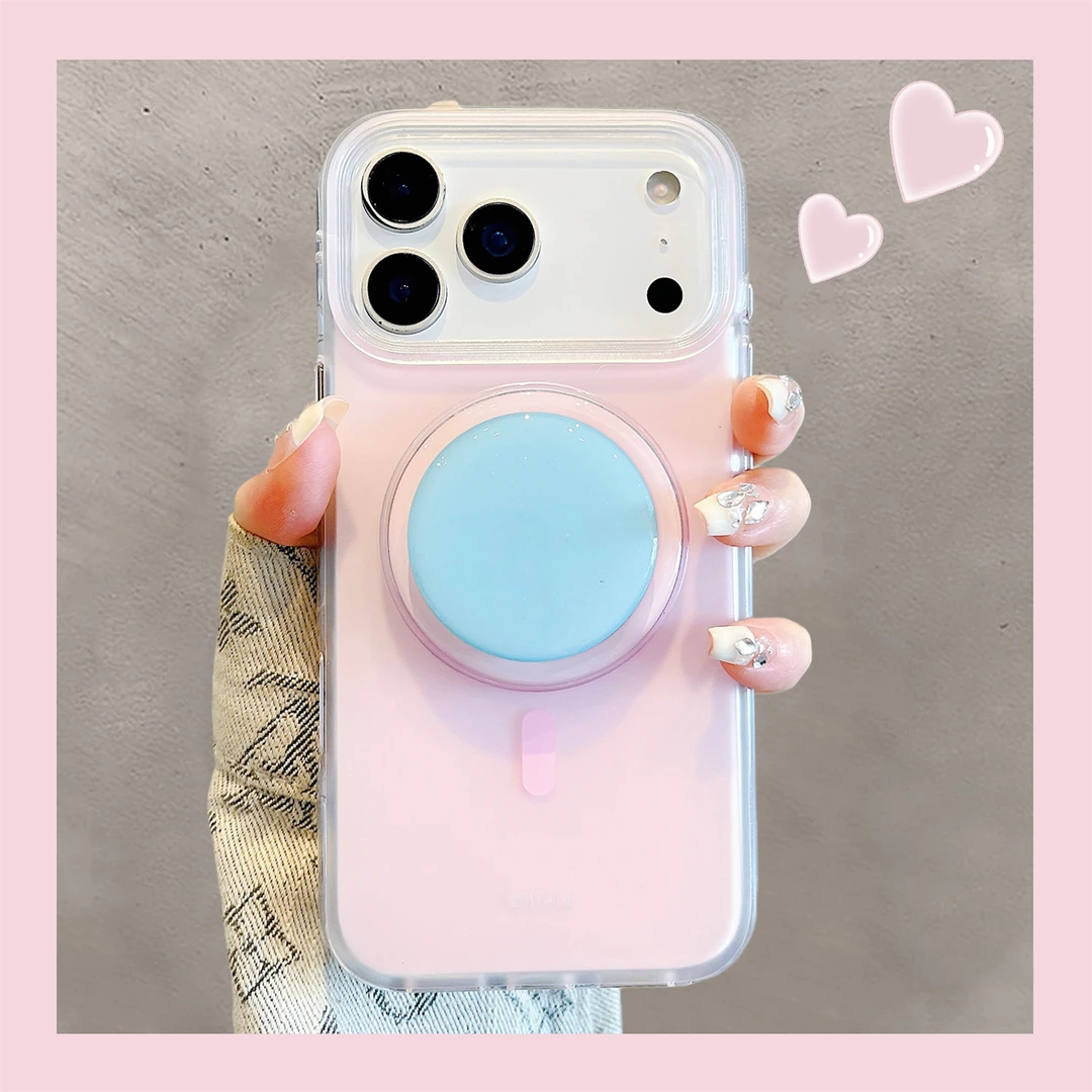 适用苹果17promax手机壳高级感撞色磁吸支架iPhone Air简约新款17