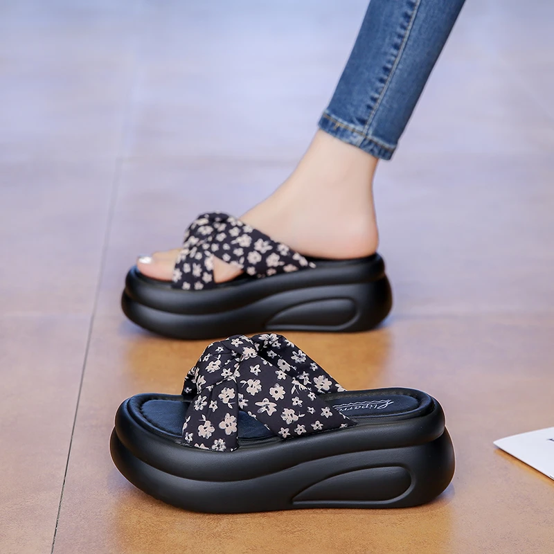 拖鞋女夏外2025年夏季时尚百搭厚底增高软底轻便国风软底凉拖鞋潮