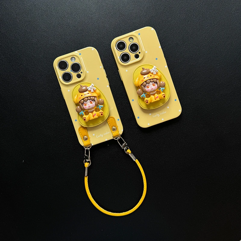 黄底波点星星菲林软壳适用iPhone苹果16手机壳华为oppo小米vivo套