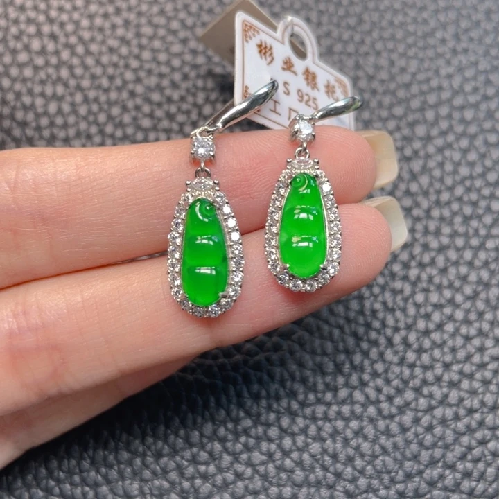 翡翠银S925镶嵌吊坠(不含链)