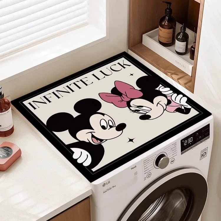 墨以-588【60x60】米奇图案滚筒洗衣机盖垫吸水防尘冰箱保护垫
