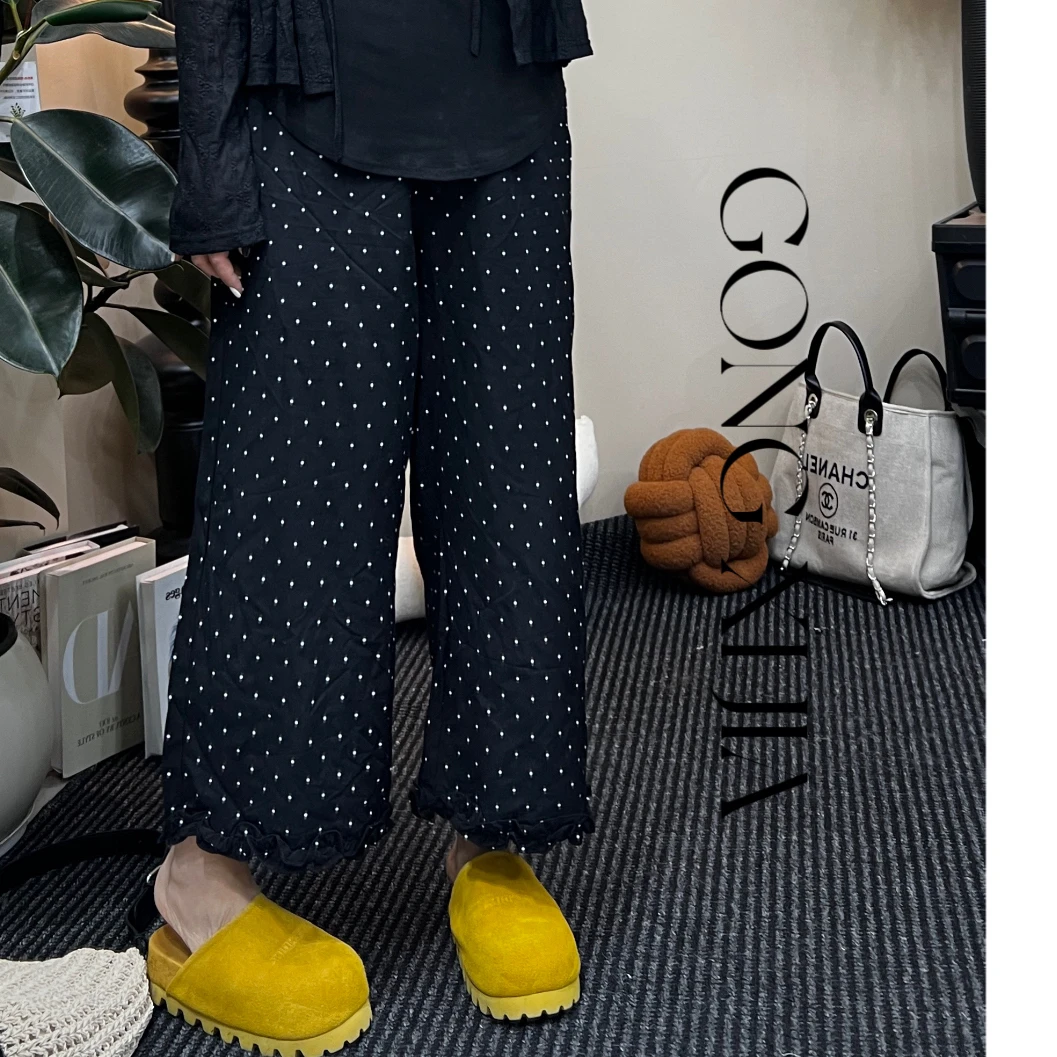 「Gong喜」春夏：花边波点直筒裤