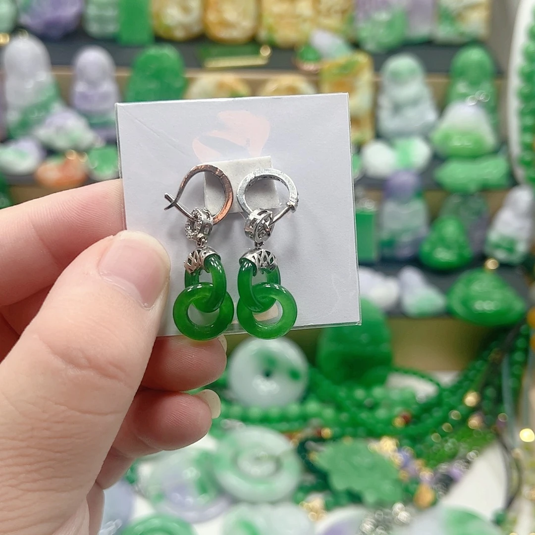 翡翠银S925镶嵌吊坠(赠链)