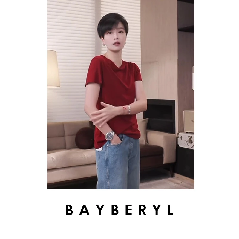FF-BAYBERYL老贝烂番茄*经典舒弹圆领百搭25秋短袖T恤NT5A0223