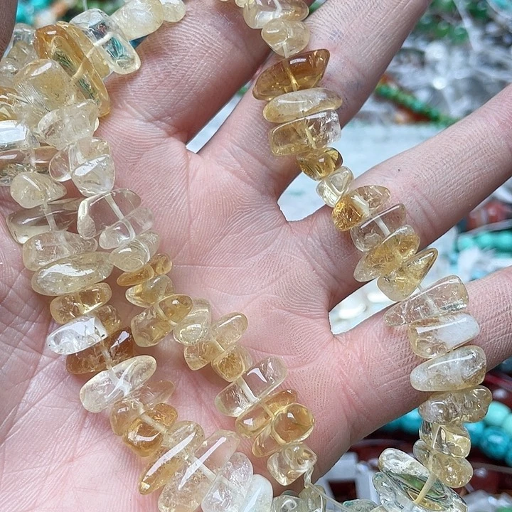 玛瑙/玉髓珠宝半成品未镶嵌一条黄水晶